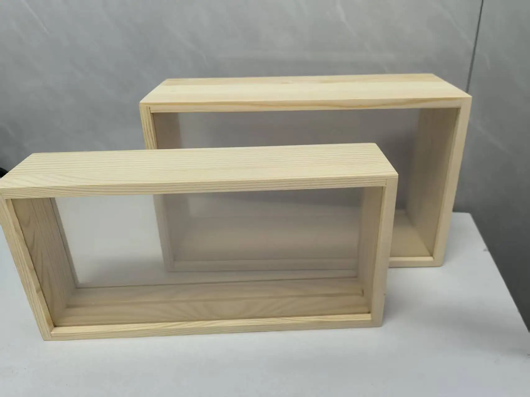 Rectangular Solid Wood Double-Sided Acrylic Display Box