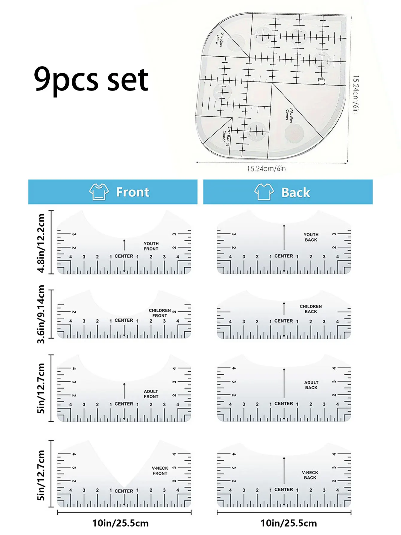 Curved Corner Cutter Ruler for Sewing Patchwork