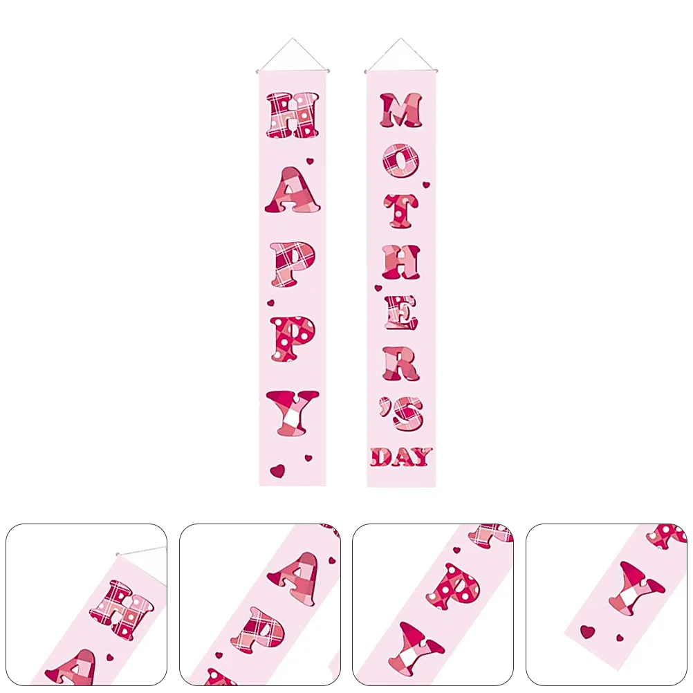 

1 Pair Printing Letter Door Curtain Hanging Banner Party Door Hanging Banners Party Mother's Day Sign