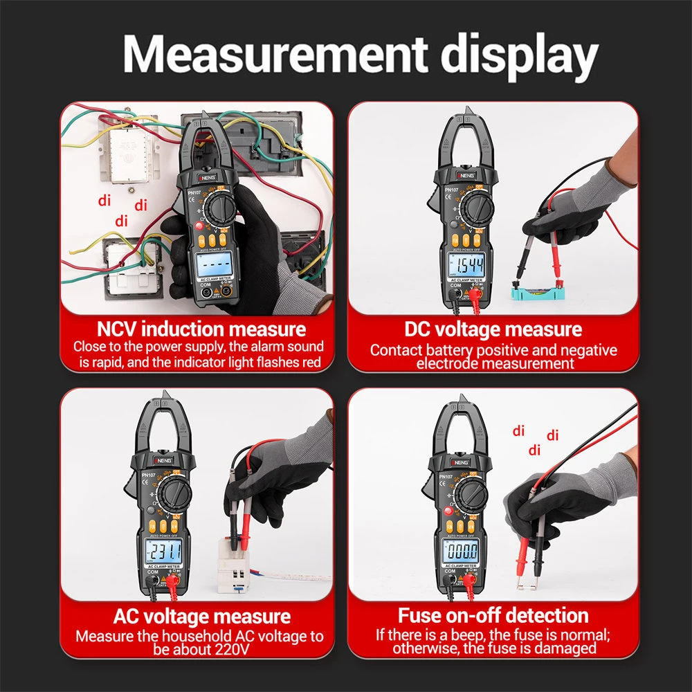 ST211 ST212 Digital Clamp Meter Multimeter 6000 Counts AC DC Voltage Current Tester Car Amp Hz NCV Ohm Big Color Screen Tester