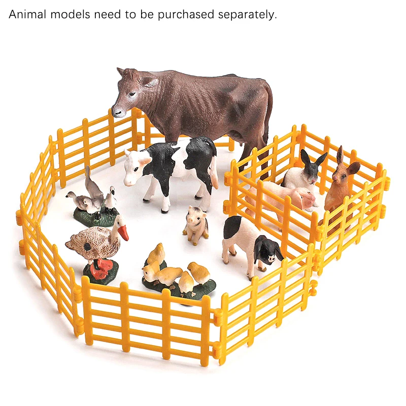 10Pc/Set Fence Decoration Model Simulation Farm Ranch DIY Sand Table Fence Accessories Static Trumpet Children Toy