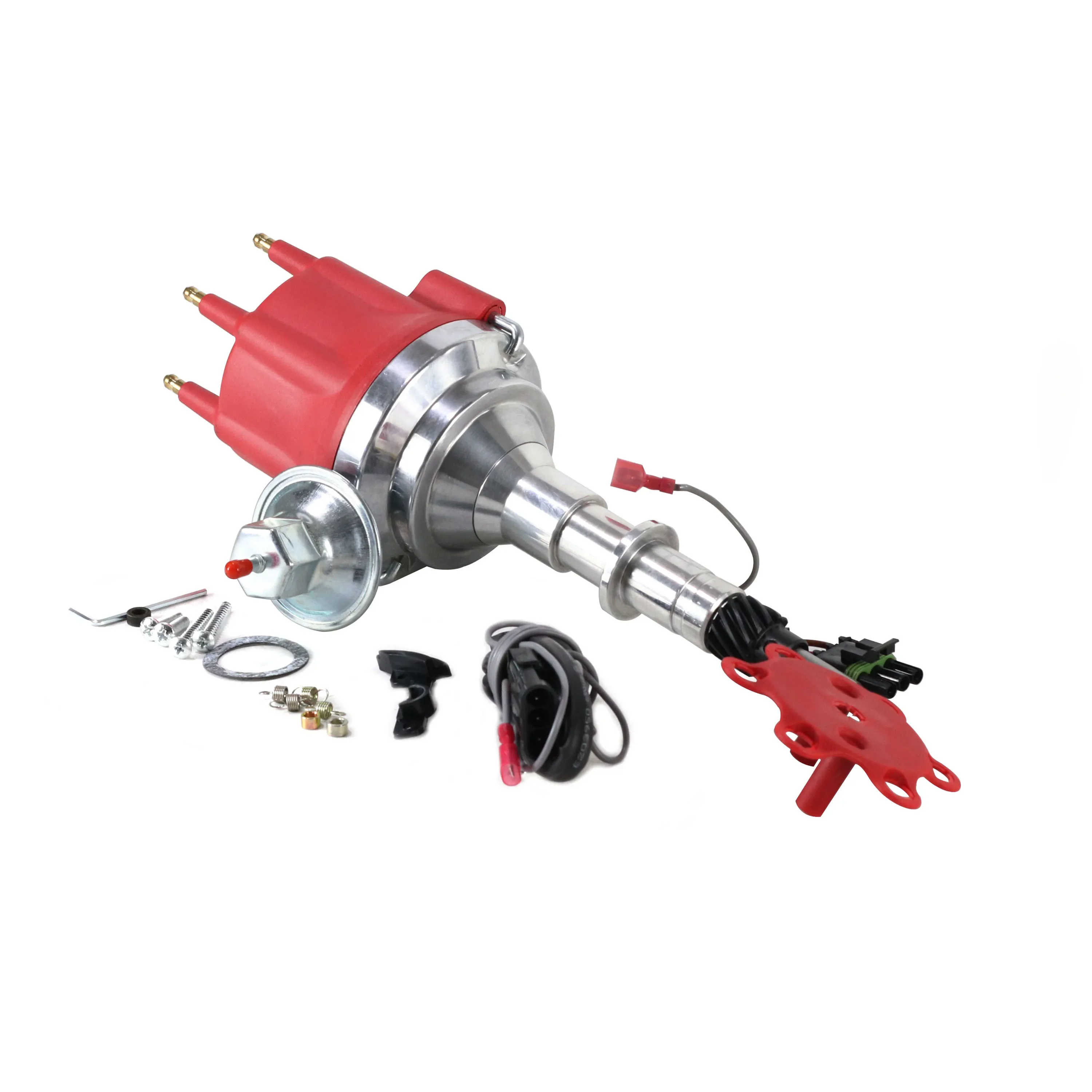 SherryBerg HEI / Male Electronic Motor For AMC Jeep 232-258 L6 Pro Series Ready to Run Distributor 6 cylinder straight Red Cap