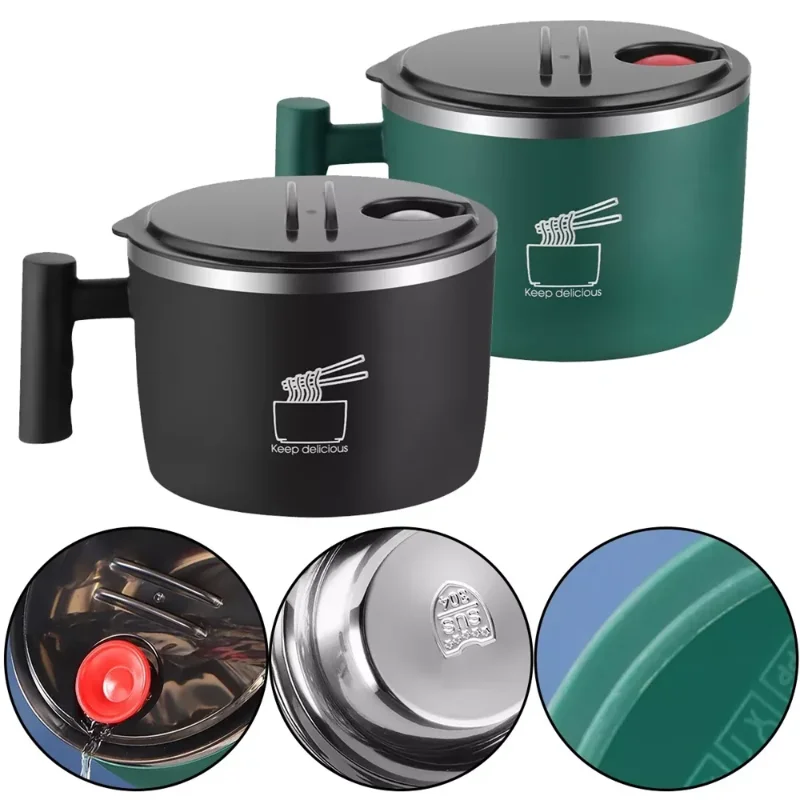 Cuenco, contenedor de almuerzo, tazones de sopa tailandeses grandes de 1000 ml, vajilla con soporte para teléfono, tazones de cereales para el hogar, cocina, camping,