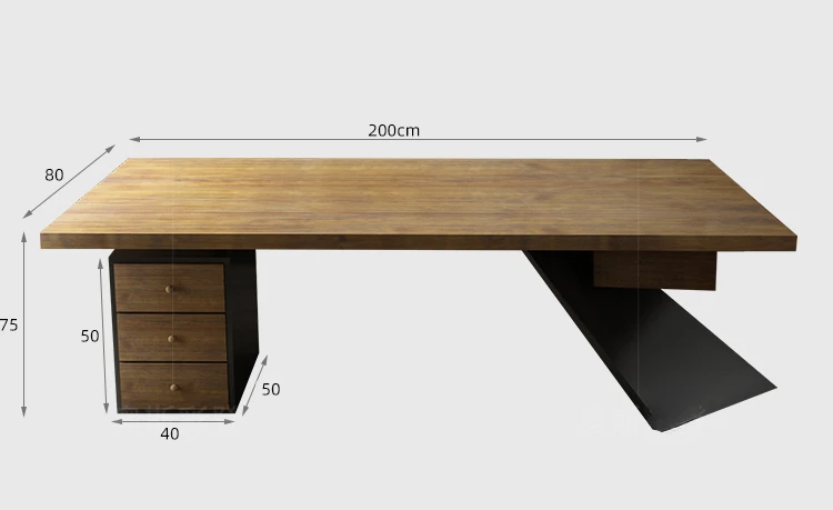 Log large board desk creative solid wood large desk