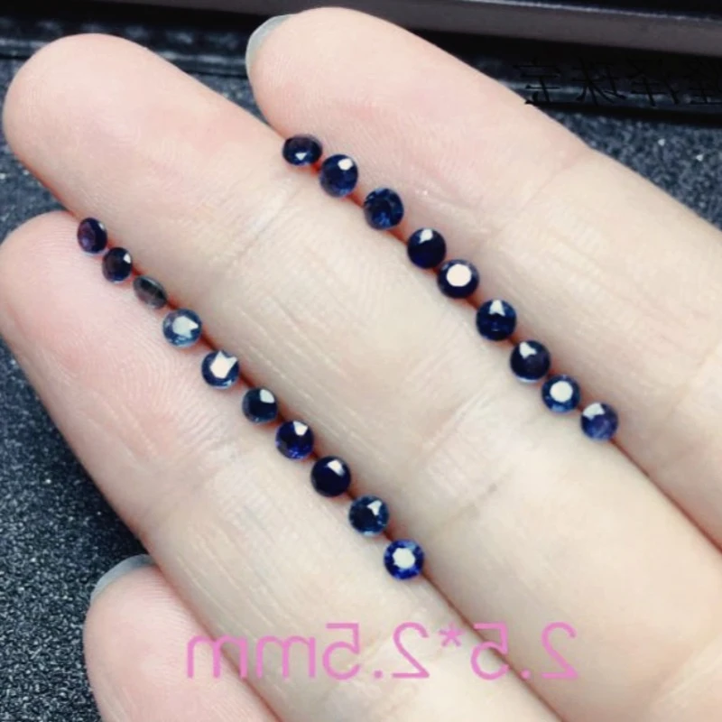 2.5mm Natural Sapphire Loose Gemstones Whole Sale Price Genuine Chinese Sapphire Beads for Jewelry DIY 6