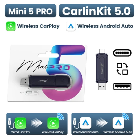Беспроводной Адаптер Carlinkit 5.0 2Air И Mini 5 Pro Для Android Auto И CarPlay