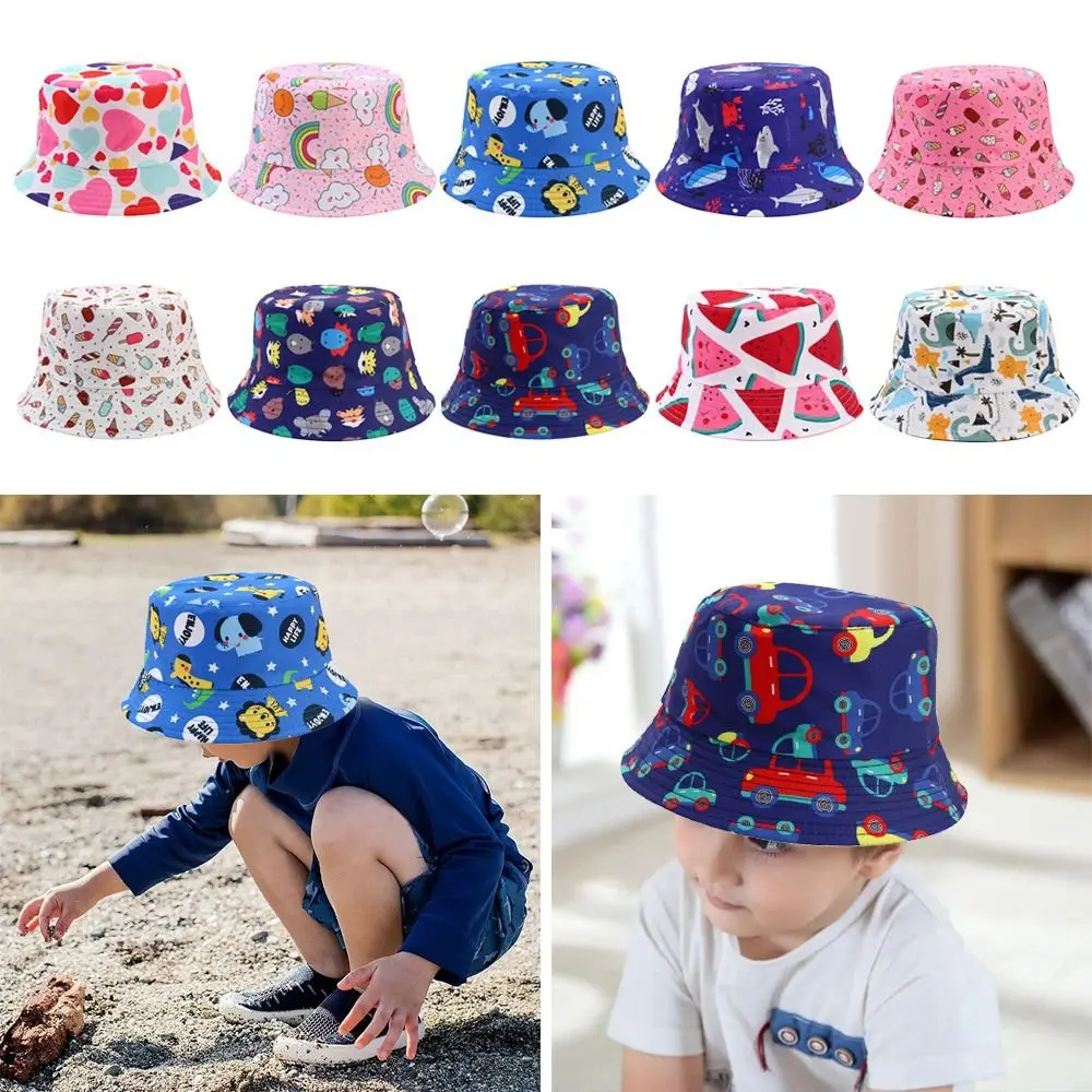 

Summer Boy Girl Adjustable Sunscreen Wide Brim Cap Sun Hat Children Bucket Hats UV Protection