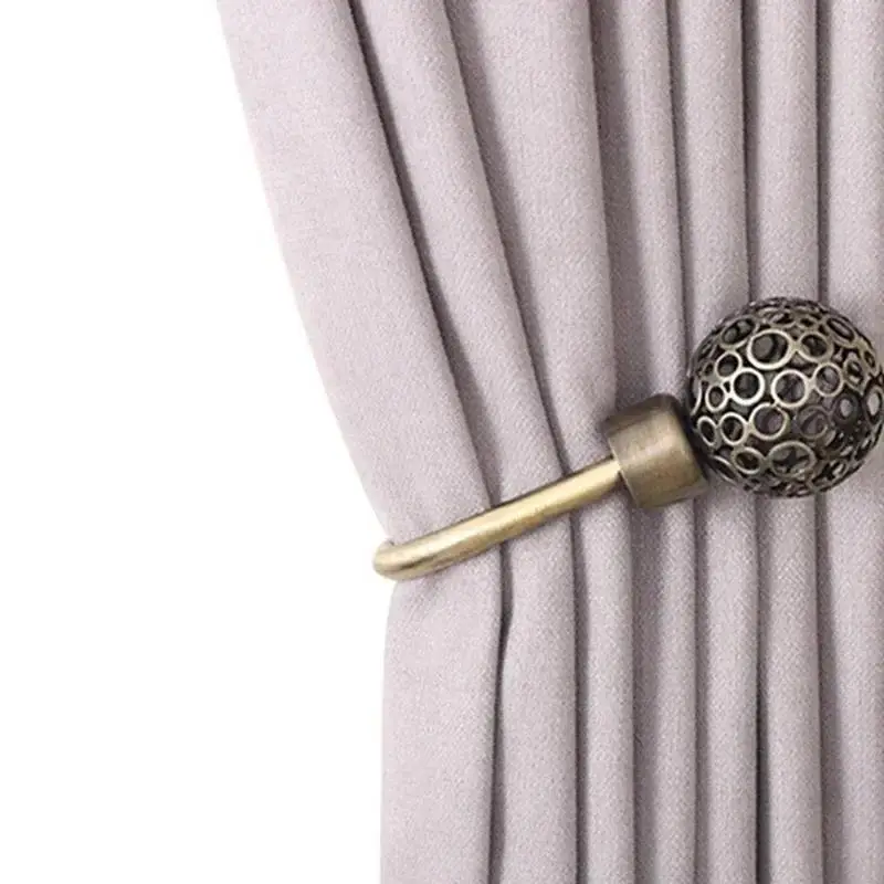New 2025 Large Stylish Curtain Hold Back Metal Tie Tassel Arm Hook Loop Holder U Shaped Round Window Wall Decoration Hanger