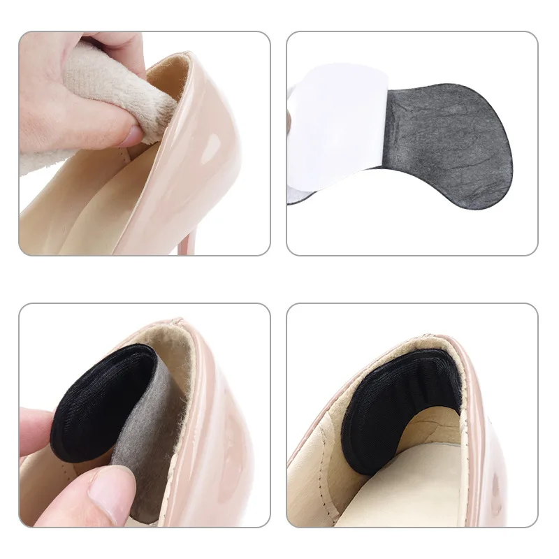 2pcs 4D Heel Pads Insoles Patch Anti-wear Shoe Cushion Pain Relief Feet Care Heel Protector Adhesive Back Sticker Shoes Insert