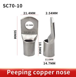 10pcs/Lot SC 70-10 70mm2 10mm Bolt Hole Tinned Copper Cable lugs Battery Terminals Brand New