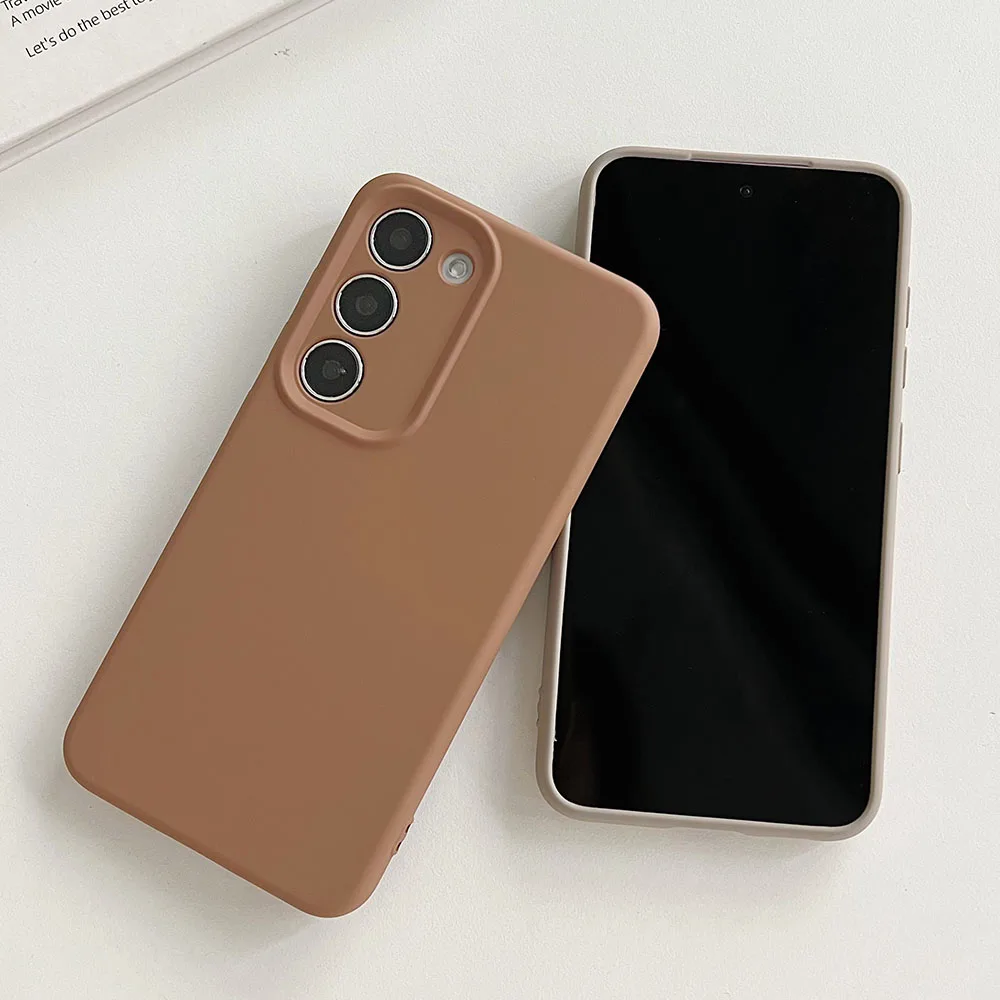 High quality Original Liquid Soft Silicone Phone Case On For Samsung Galaxy S24 S23 Plus S22 Ultra Lens Protect colorful Cover image 3