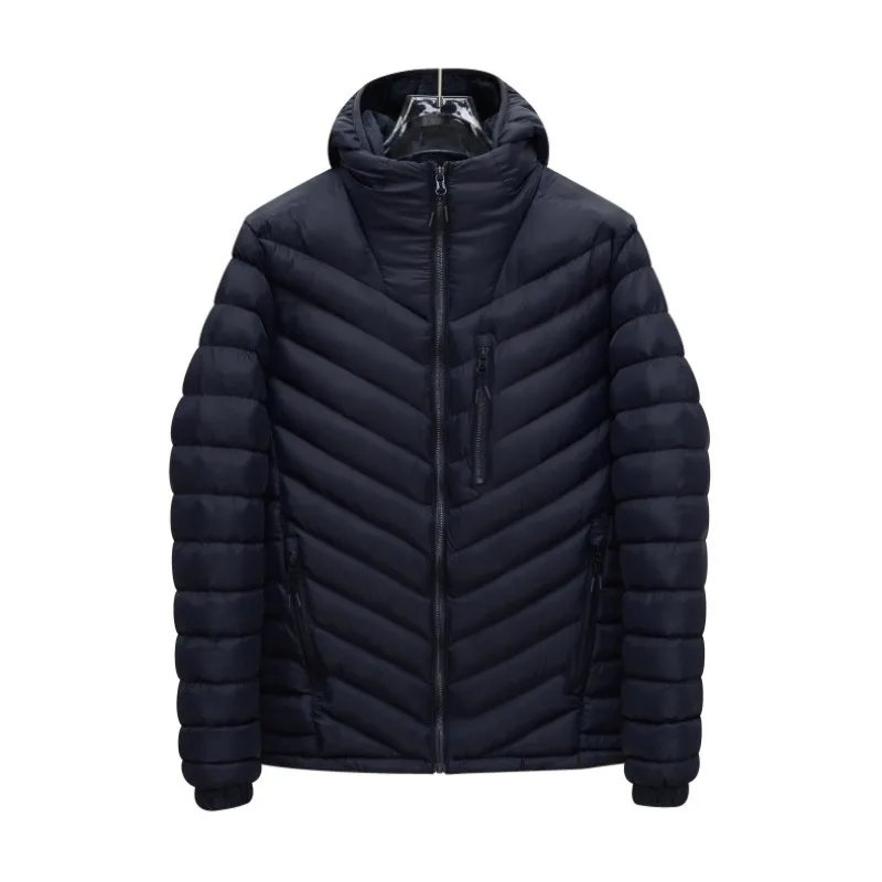 LEOSOXS Lightweight Solid Cotton Padded Coat Men Women Warm Thicken Hooded Jacket Outdoor Casual Winter