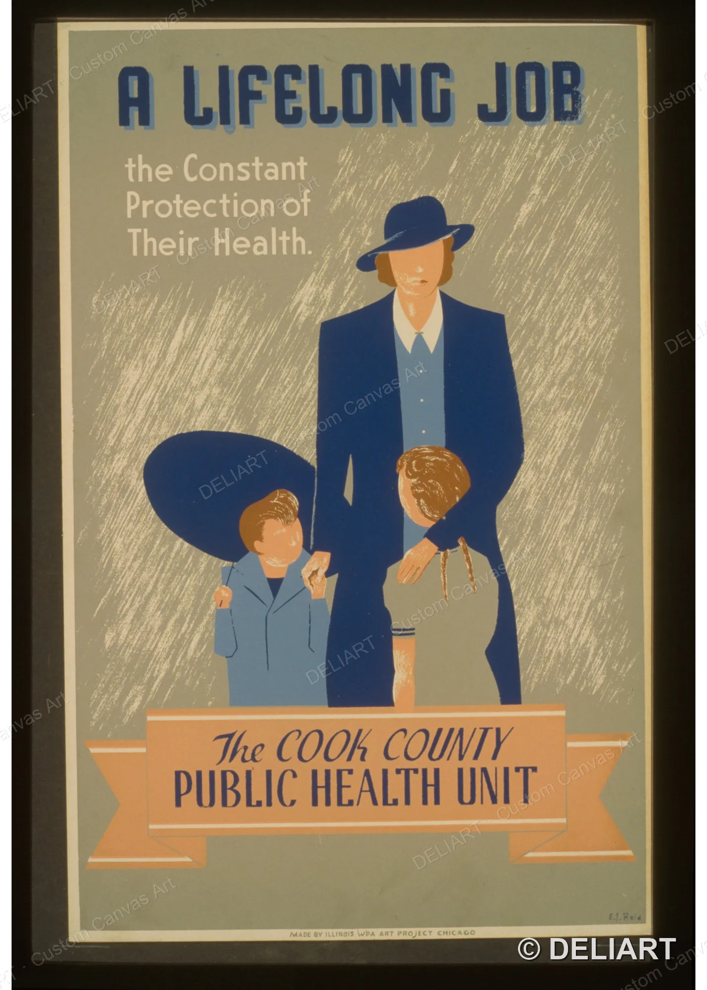 A lifelong job Vintage WPA Canvas Wall Art Poster Print Retro 1930s Federal Art Project Home Decor Unframed