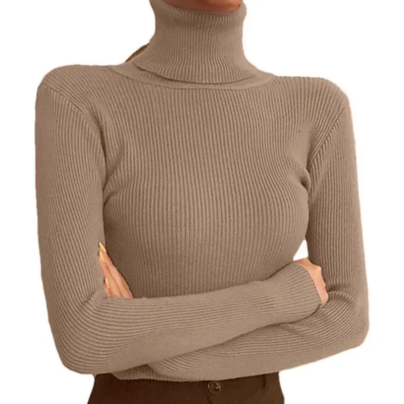 Sweater For Women High Collar Pullover Sweater Collar Basic Shirt Slim Winter Pullover Sweater Jumper Tops For Women Girls