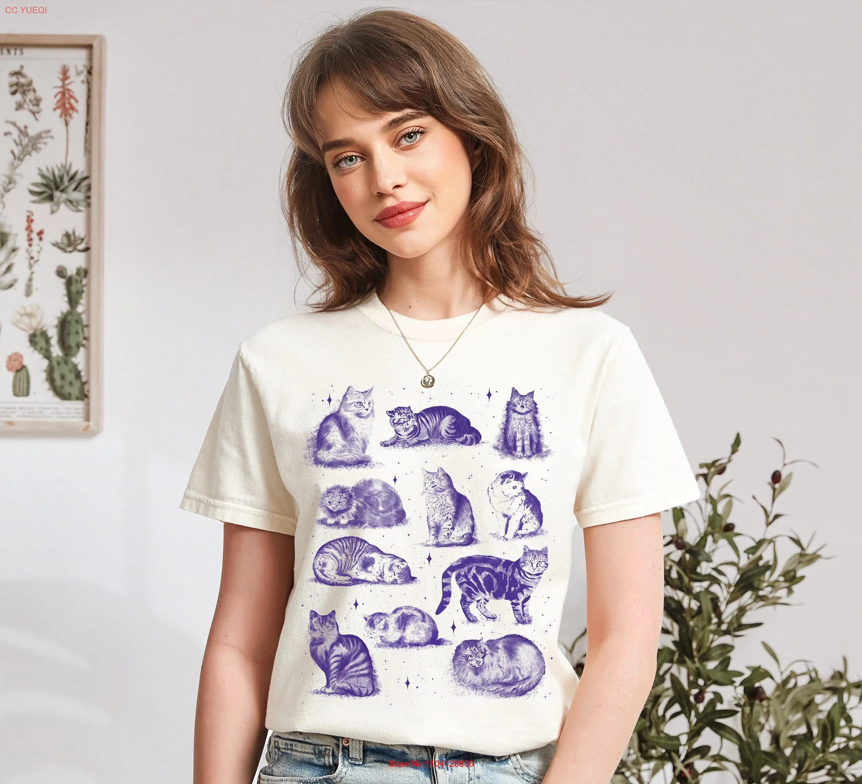 

CaT T Shirt Light Academia Clothing Mystical Lover Aesthetic Clothes Cottagecore Vintage Cottage Core