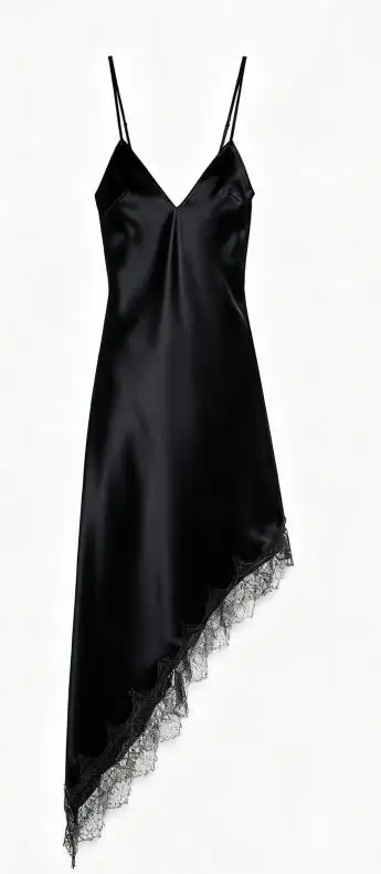 女性のレースパッチワークドレスファッショナブルなソリッドカラーのVネックノースリーブスパゲッティストラップキャミドレス