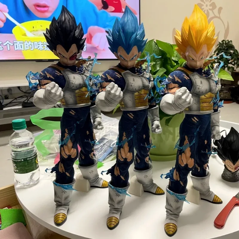 27cm Dragon Ball Vegeta Anime Figure Three Headed Sculpture Pvc Action Figures Gk Statue Collection Decor Model Dolls Kids Toys