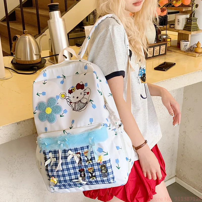 

Summer New Small Fresh Cartoon Hello Kitty Primary And Secondary School Student Backpack Leisure Large Capacity Backpack