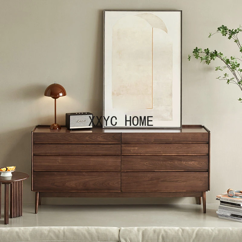 

Nordic Solid Wood Chest of Drawers Bedroom Storage Cabinet Simple Modern Low Side Cabinet Chest of Drawer furniture