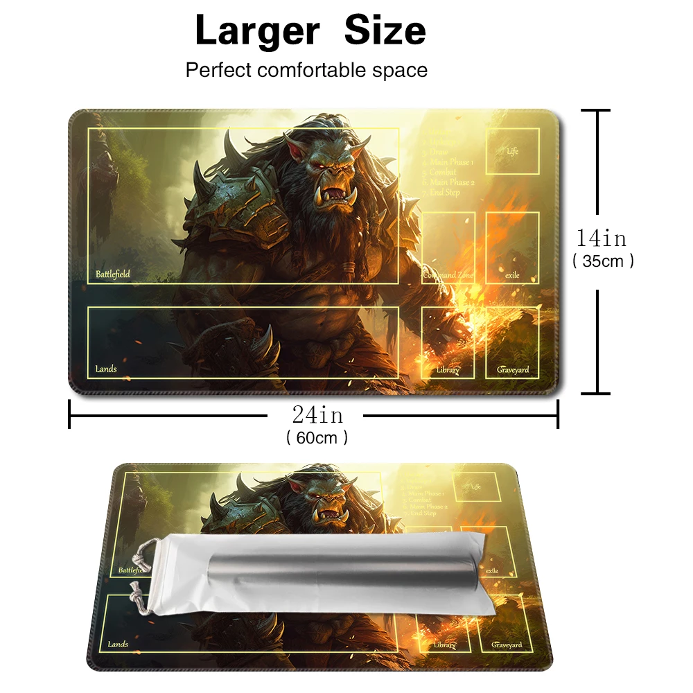 Berserk Orcs - Board Game TCG Playmat Table Mat Game Size 60X35 CM Mousepad Compatible for MTG CCG