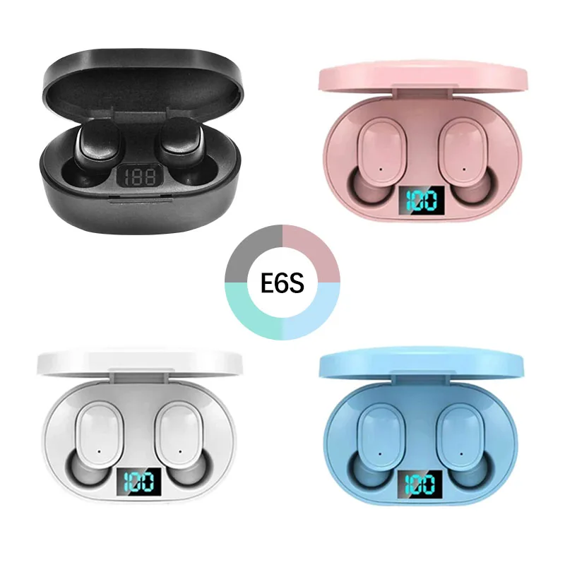 E6S-auriculares inalámbricos con Bluetooth, dispositivo de audio TWS, con cancelación de ruido y micrófono, para IPhone y Xiaomi