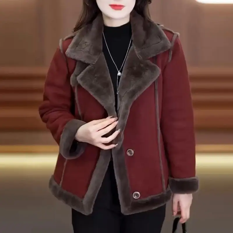 Autumn Winter Female Plush Fur Outwear Women Fashion Add Velvet Fur Coat Ladies Thicken Warm Fur Jacket