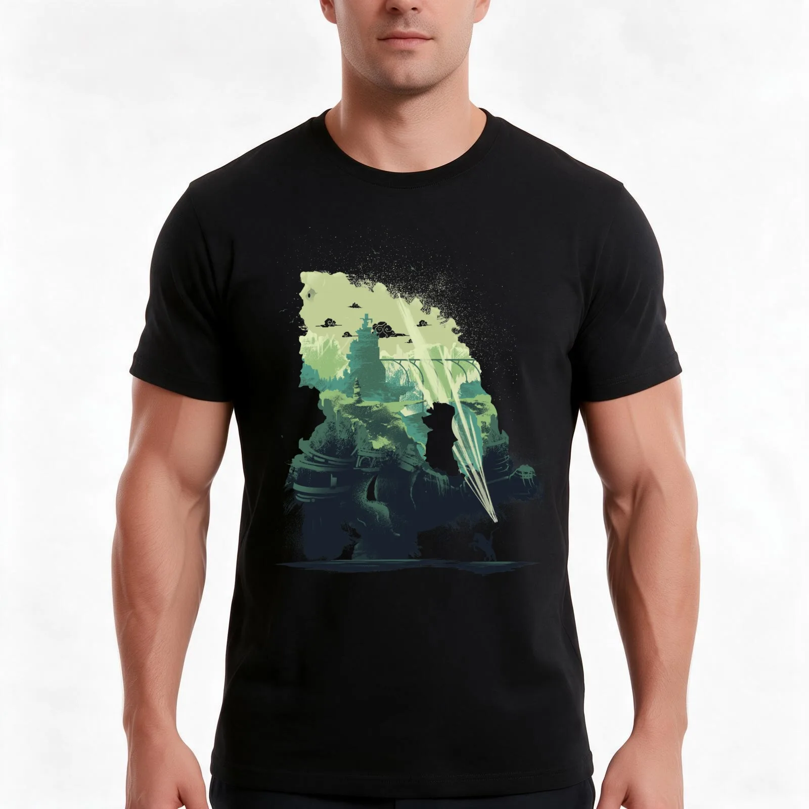 Colossal World T-Shirt, Summer Casual Cotton Tee, Oversized Streetwear Tops, Vintage Graphic Print, Loose Fit Short Sleeve