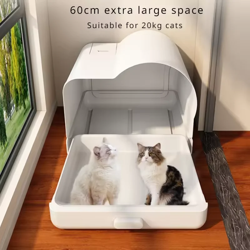 New Smart Cat Litter Box Automatic Deodorizing Large Drawer Type Fully Enclosed Toilet Cat Shit Basin Deodorant