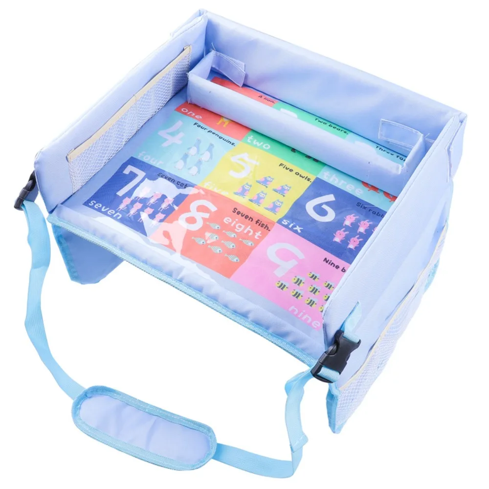 Portable Snack Tray Baby Car Seat Tray PVC Dining Tray Kids Toy Holder Desk Ox Cloth Car Tray Table Car Storage Organizer