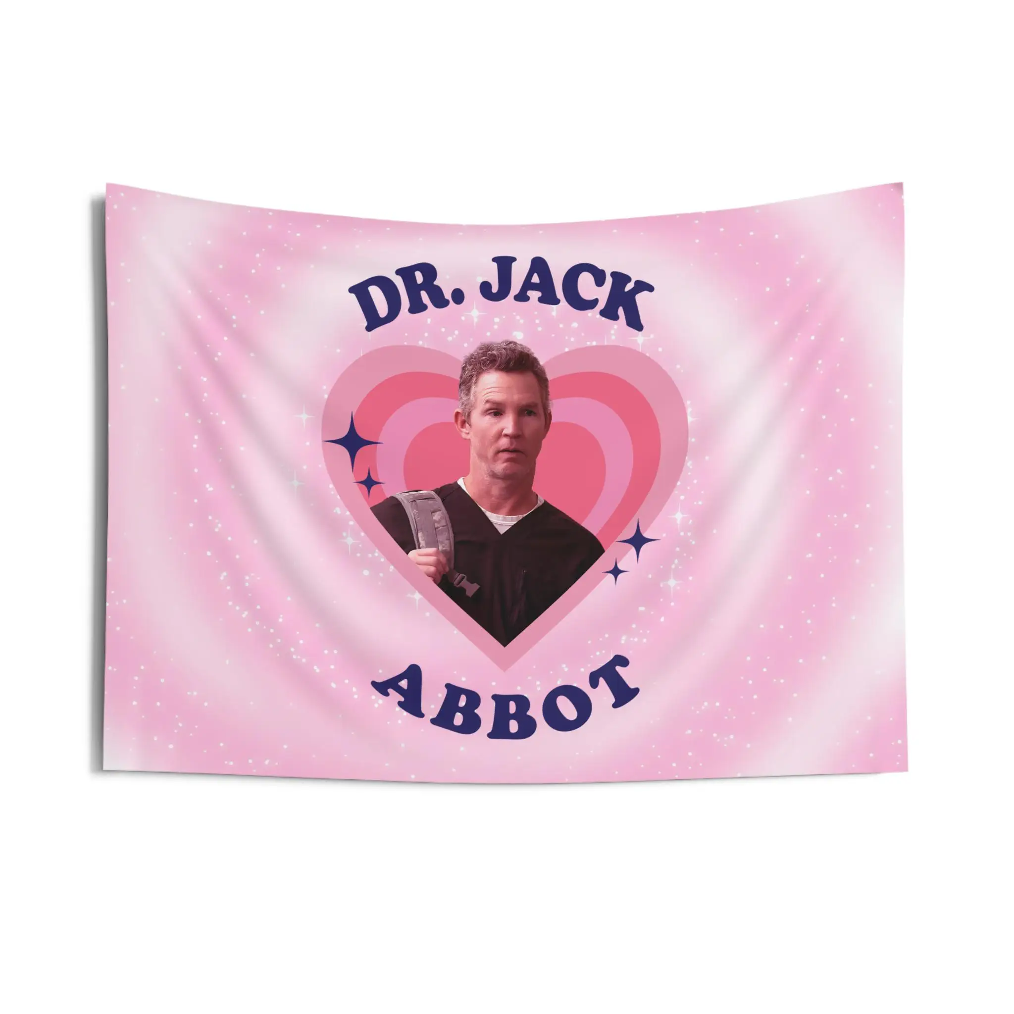 Dr. Jack Abbot Twinkle Flag Wandteppich für den Innenbereich, seltsame Wandkunst für College-Apartments, Unhinged Gen-Z-Dekor, Wandteppich