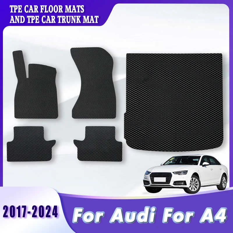 

TPE Car Floor Mats Trunk Carpets For Audi A4 2017 2018 2019 2020 2021 2022 2023 2024 Auto Interior Accessories Waterproof Rugs