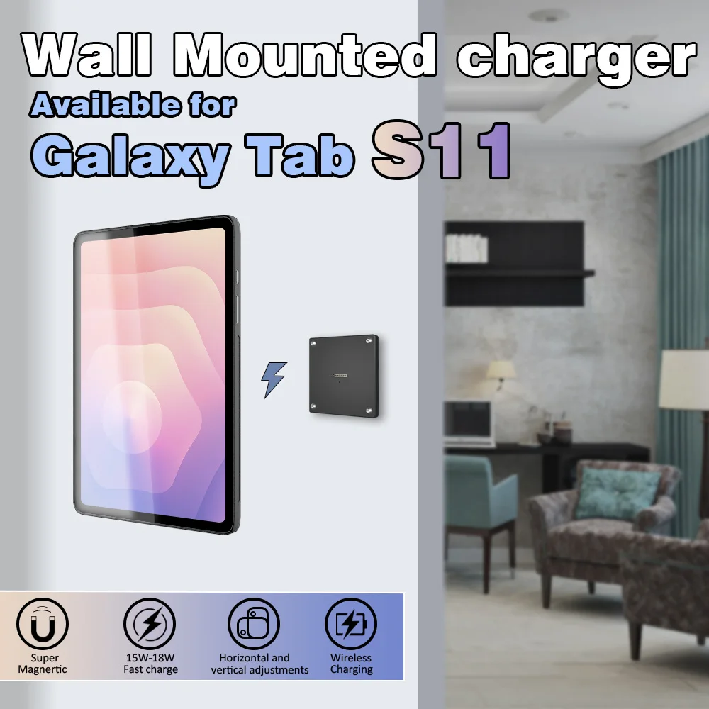 

Zilvex Magnetic Wall Mount for Samsung Galaxy Tab S11 S11Ultra 18W Fast Charging Powerful Magnetic 360 Degree Rotating