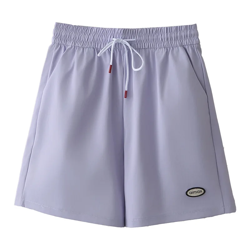 

Новые летние женские шорты больших размеров, простые и повседневные шорты с эластичной резинкой на талии и шнурком, широкие шорты 100 кг 8807