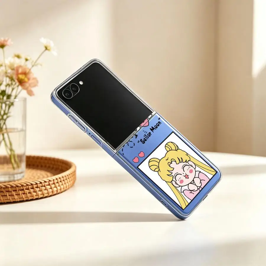 Cute Sailors M-oons Hot Case for Samsung Galaxy Z Flip 8 Z Flip 7 6 5 4 3 Flip5 Flip3 Flip6 Flip4 Flip7 FE Phone Funda