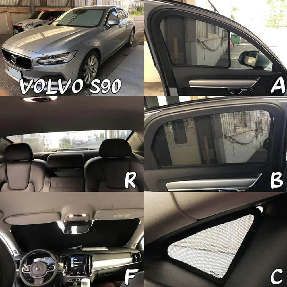 

For Volvo S90 2016-2024 S 90 Magnetic Car Sunshade Shield Front Windshield Frame Curtain Rear Side Baby Window Sun Shade Visor