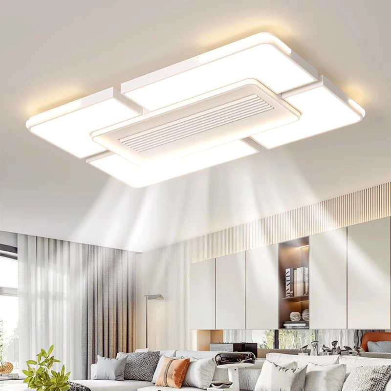 

Modern Minimalist Ceiling Fan Lights LED Without Blades Living Room Study Bedroom Restaurant Office Hotel Remote Control Fixture