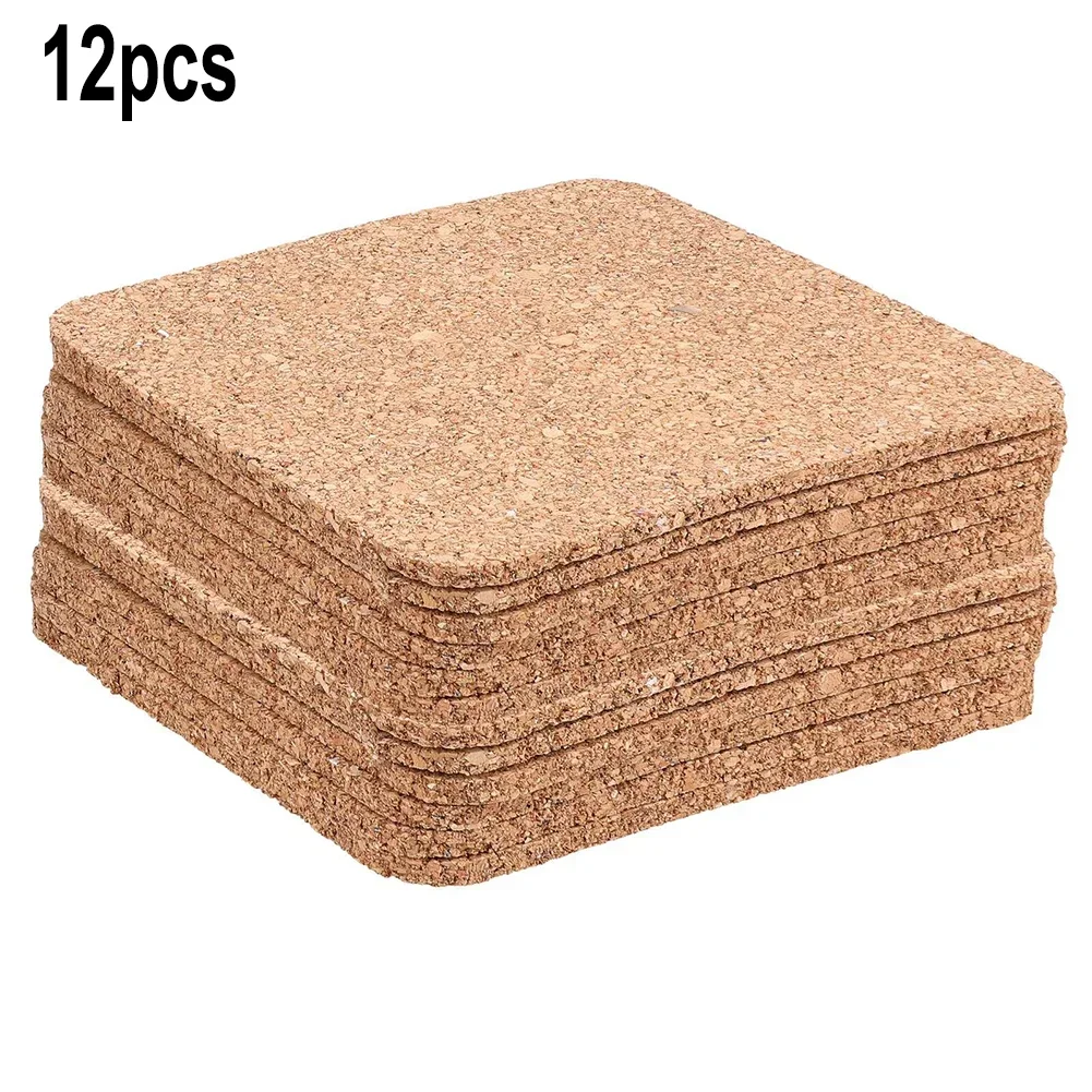 6/12PCS Cork Coaster Cup Coasters Tea Coffee Mug Drinks Holder For Kitchen Natural Wooden Mat Tableware Round Square For Kitchen