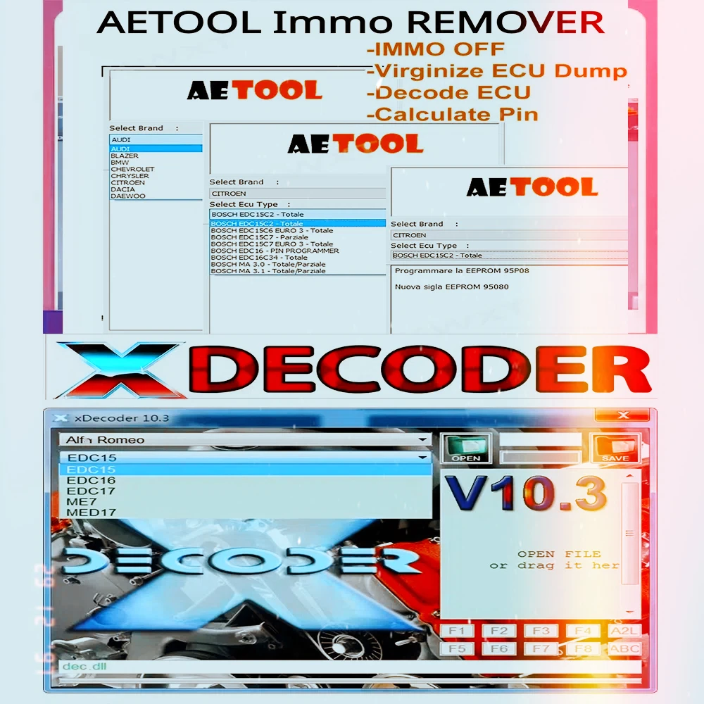 2025 Xdecoder 10.3 con Keygen DTC removedor de grietas DTC apagado eliminar Software REMOVER V1.3 AETOOL Immo Eeprom Of Softwar