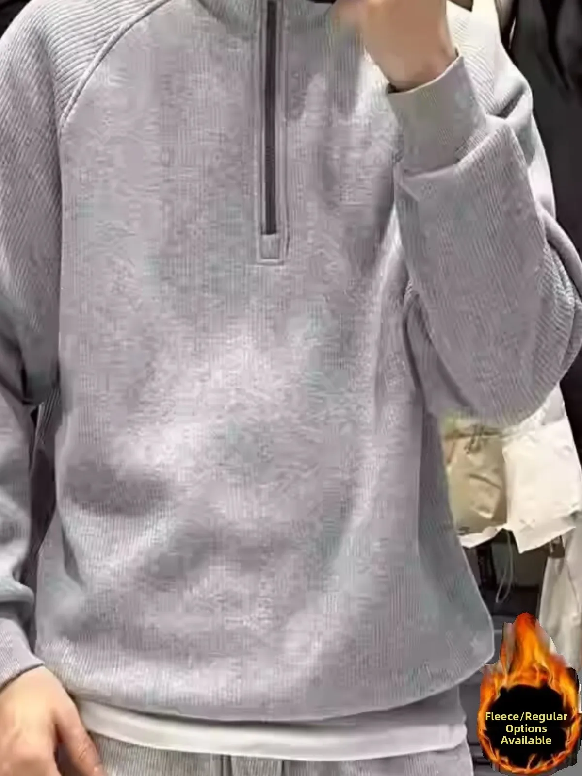 

Men's Oversized Hoodie Sweatirt with f Zipper Stand Collar Fce Lined Thi Heavy Pure Color Simple Casual Inner Wear Top