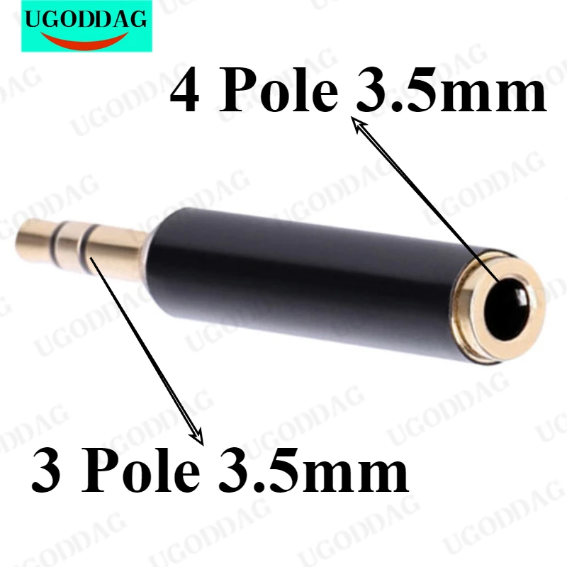 Pure Copper Gold Plated 3.5mm TRS 3 Pole Male To 4 Pole Female TRRS Audio Stereo Adapter Connectors