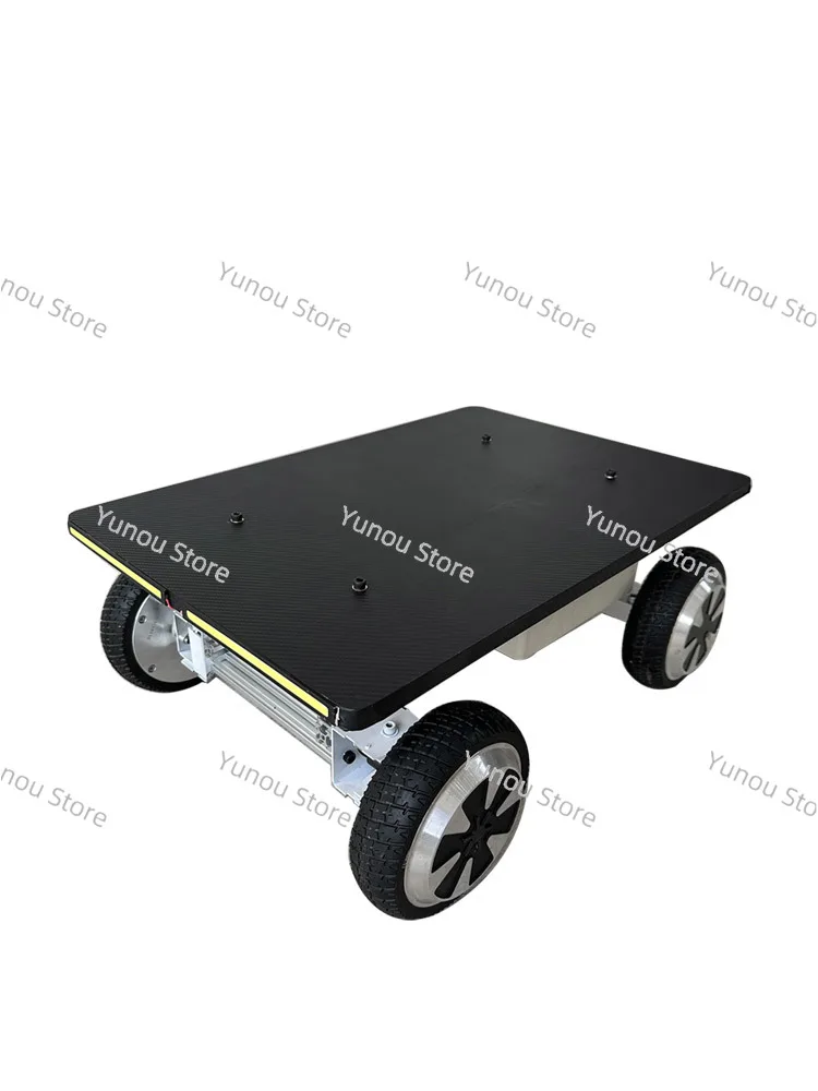 Flat Electric Remote Control Vehicle Chassis Wheeled Heavy Load Independent Steering Ultra Long Endurance 4-wheel Drive Metal