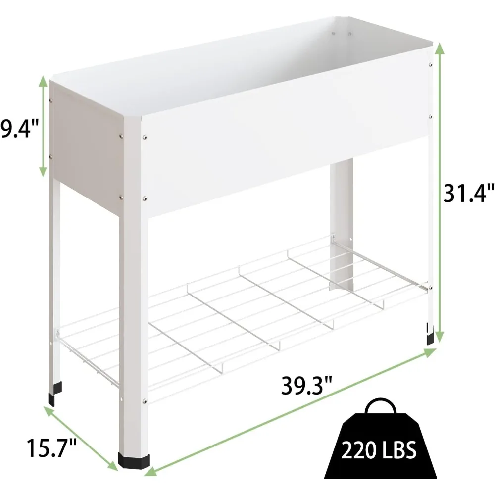 Elevated Metal Planter Box with Removable Legs for Growing Herbs, Vegetables, Flowers, and Succulents