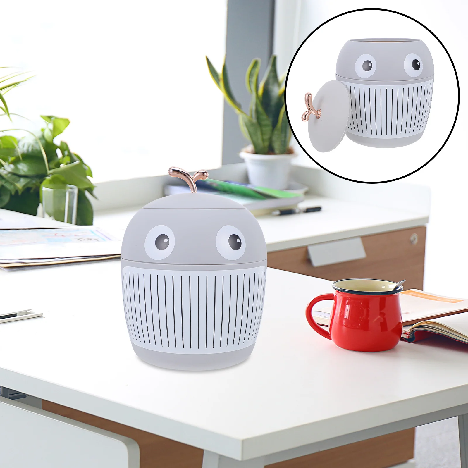 

Compact Desktop Trash Can Small Plastic Mini Wastepaper Basket for Bedroom Office Table Makeup Storage Wastepaper Bucket