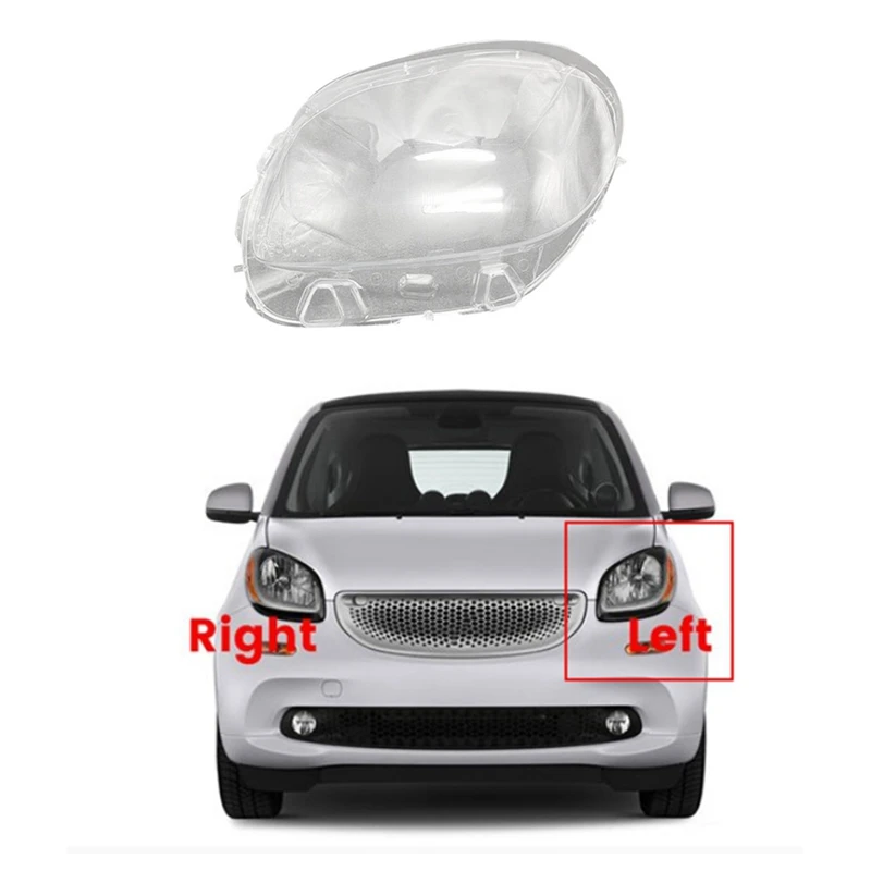 Headlight Shell Lamp Shade Transparent Lens Cover Headlight Cover For Mercedes-Benz Smart Fortwo Forfour 2016-2019 Left Parts