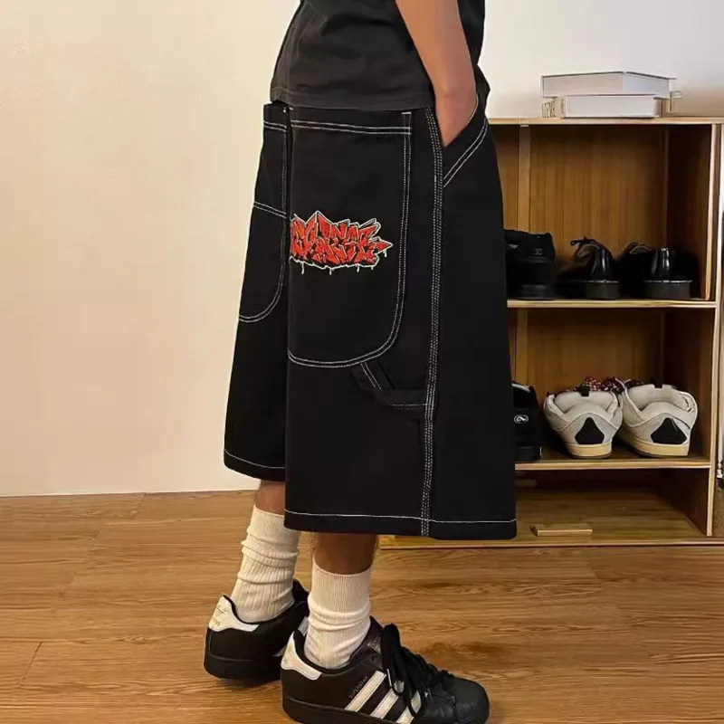 

American Hiphop JNCO Baggy Jeans 2024 New Unisex Fashion Trend Embroidery Denim Loose Fit Wide Leg Pants Trendy Hot Streetwear