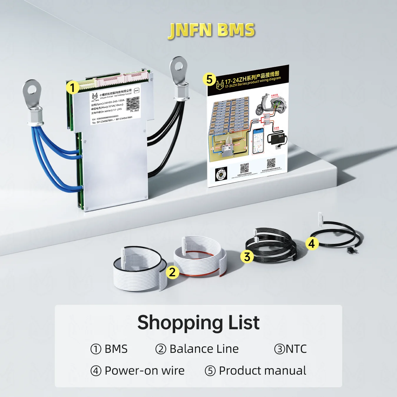 Ant inteligente bms 17-24s 50-340a 48v lifepo4/li-ion/lto balanceador de bateria bluetooth 280ah para e-bike motocicleta solar 24v pacote