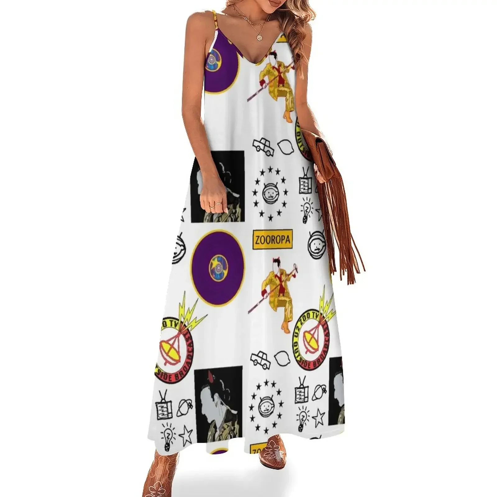 Zooropa (Sticker Pack) Sleeveless Dress evening dress ladies elegant dresses for women Dress