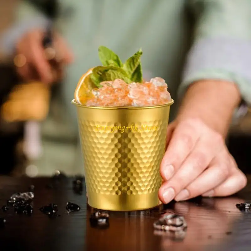 

Q1JB Set Of 4 Stainless Steel Drinking Glasses Stackable Camping Cups Metal Milk Mug Dishwasher Safe Cold Water Drinkwares