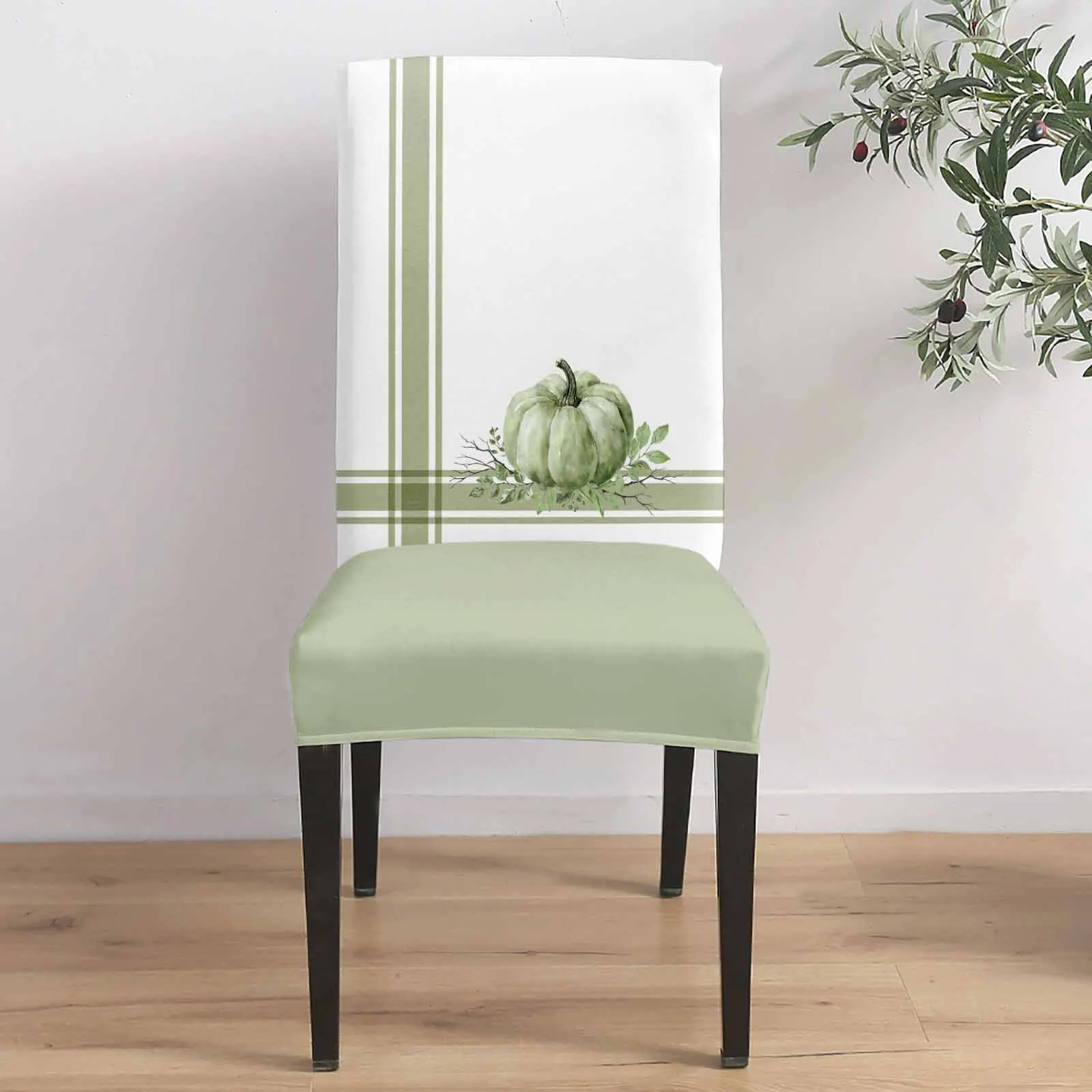 

Country Sage Green Green Тыква 4/6/8 шт. эластичный чехол на стул из спандекса для свадебного отеля, банкета, столовой