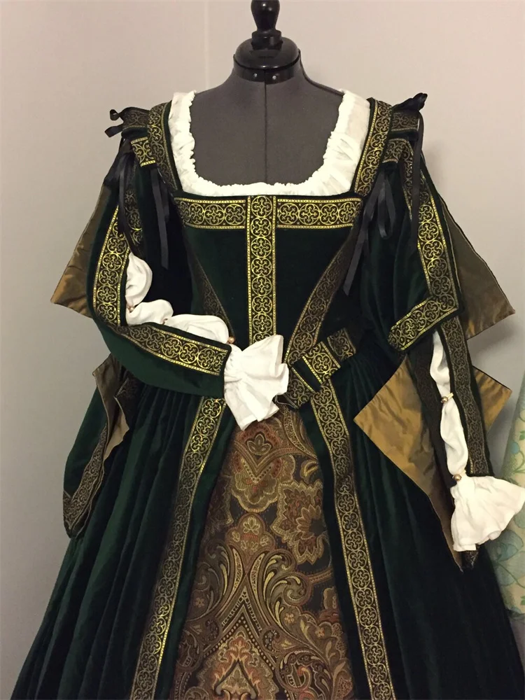 Tudor Anne Boleyn-Kostüm aus dem 15. Jahrhundert, historischer Renaissance-König, Henry-Reenactment-Ballkleid